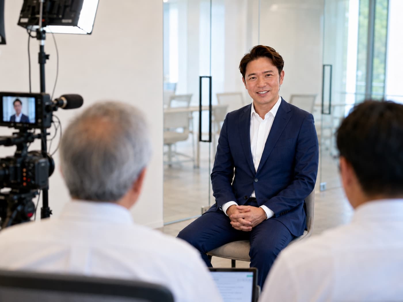 打ち合わせに臨む代表取締役 堀川拓郎